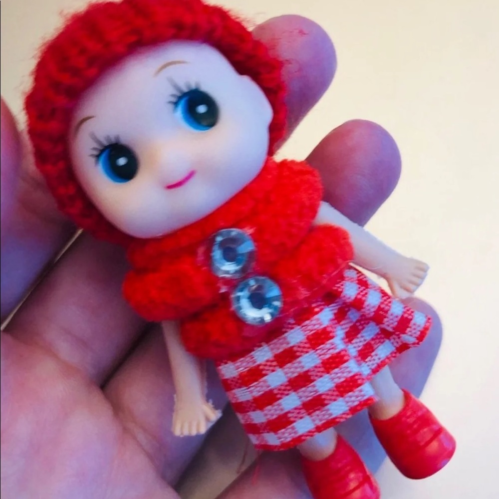 Toddler elf doll RED girl looks cute on a shelf